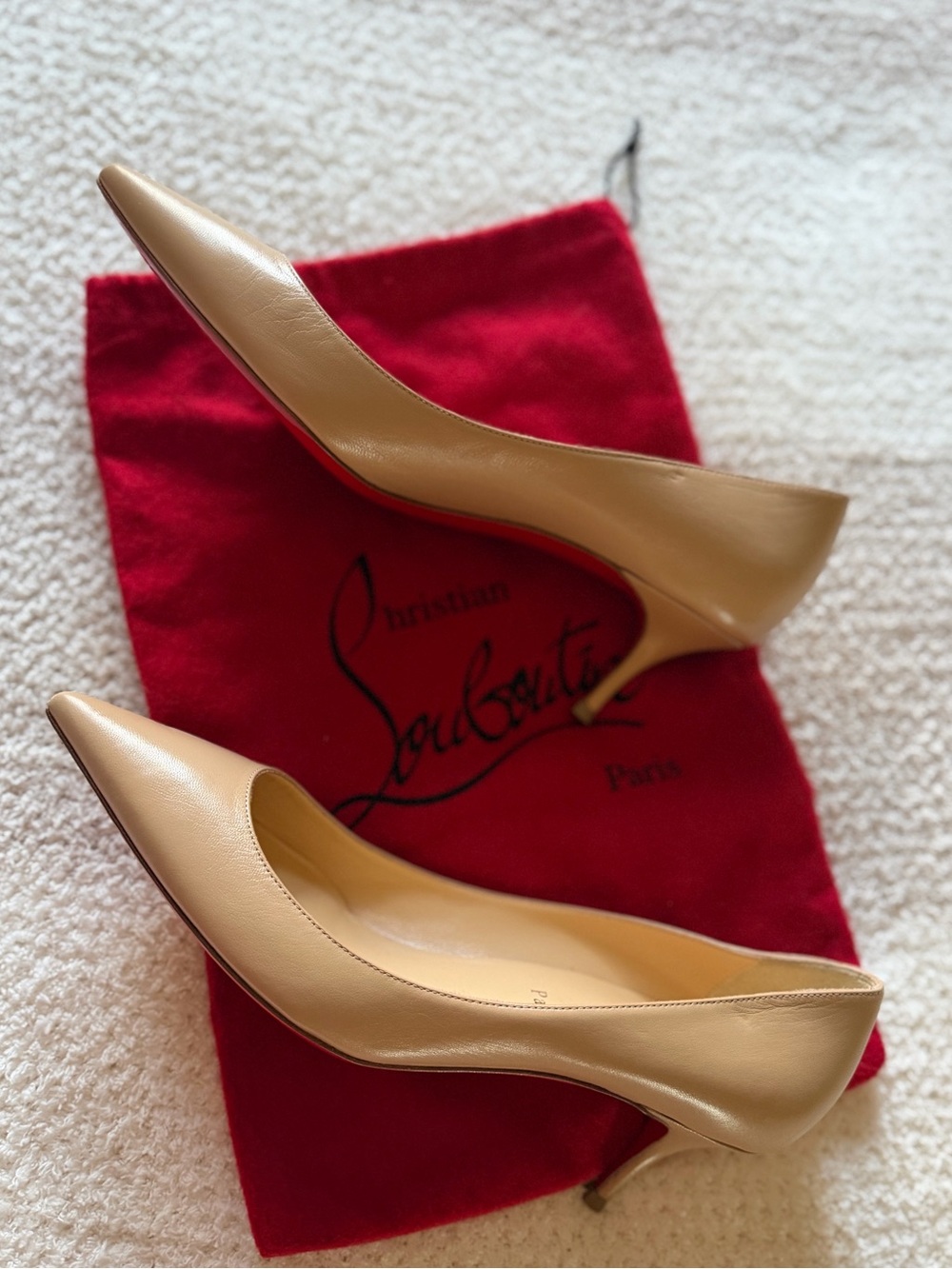 Christian Louboutin Nude Leather Pumps Kate 70mm
